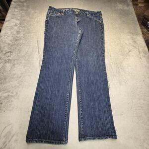 American Eagle Jeans Womens 18 Blue Denim Straight Low Rise Stretch 5-Pocket